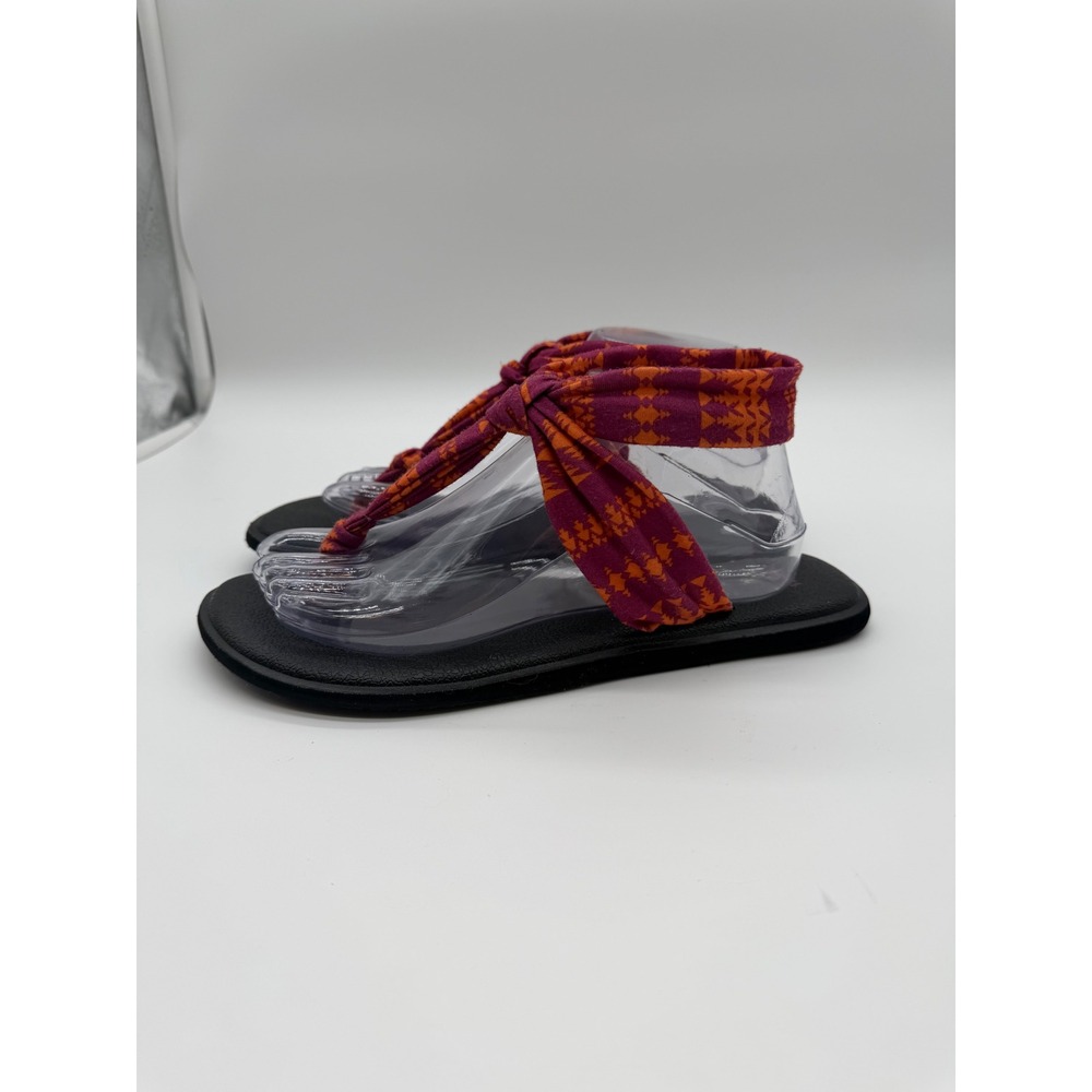 Sanuk Yoga Sling 2 Sandals Purple Orange Geometric‎ Print Womens Size 9